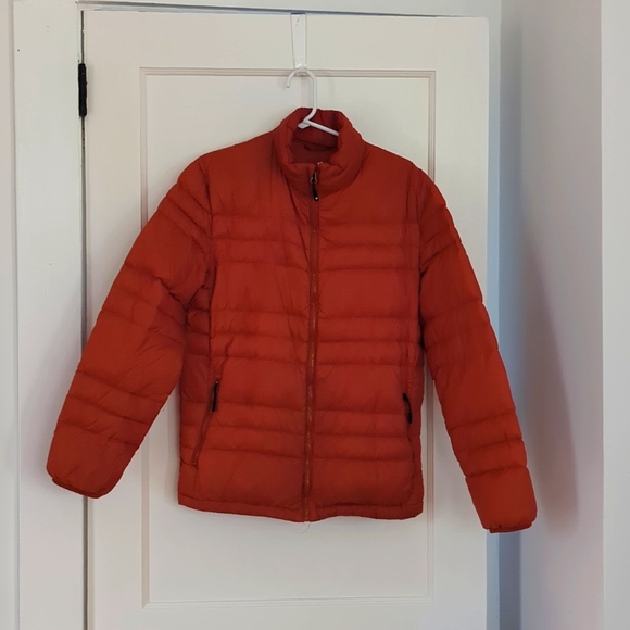 Men's Light Weight Puff Coat in Orange Size Large - Picture 1 of 3